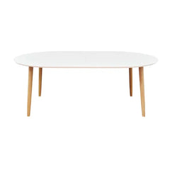 ZAGO Dining Table Salt With Extensions MDF White