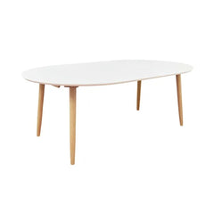 ZAGO Dining Table Salt With Extensions MDF White