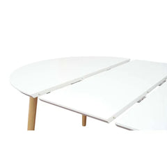 ZAGO Dining Table Salt With Extensions MDF White