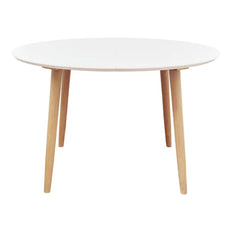 ZAGO Dining Table Salt With Extensions MDF White