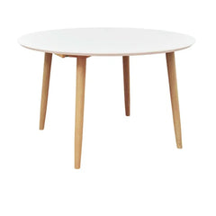 ZAGO Dining Table Salt With Extensions MDF White