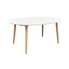 ZAGO Dining Table Salt With Extensions MDF White