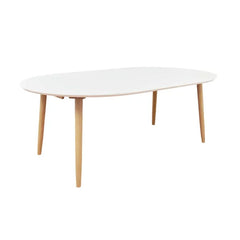 ZAGO Dining Table Salt With Extensions MDF White