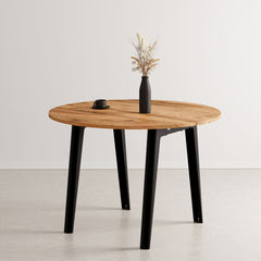 TIPTOE Round Dining Table New Modern Reclaimed Oak Steel Legs ø110cm