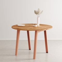 TIPTOE Round Dining Table New Modern Reclaimed Oak Steel Legs ø110cm