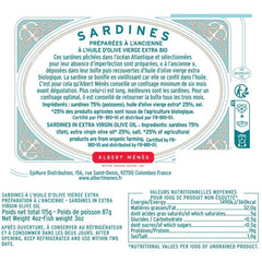 ALBERT MENES Traditionally Prepared Organic Sardines 115g