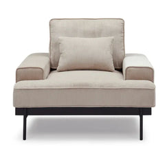 ZAGO Armchair Yoko Corduroy Light Grey Fabric