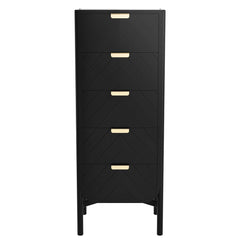 HARTO Tall chest Marius tinted black oak