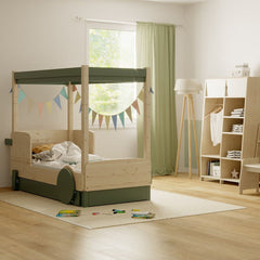 MATHY BY BOLS Canopy Kids Bed Discovery pine wood 120x190cm