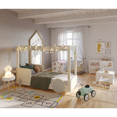 MATHY BY BOLS Canopy Kids Bed Discovery pine wood 120x190cm