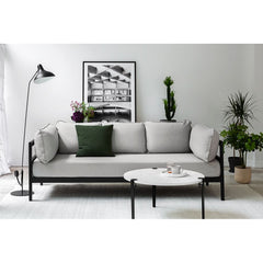 TIPTOE Sofa Easy 3-4 Seats Gabriel Fabric Graphite Black Steel Structure 225cm