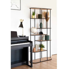 ZAGO Bookshelf Grayson Natural Oak Black Metal 180cm