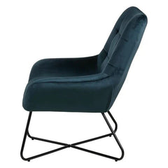 ZAGO Armchair Kami Steel Legs Grey Blue Velvet