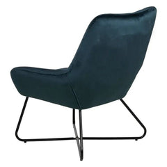 ZAGO Armchair Kami Steel Legs Grey Blue Velvet