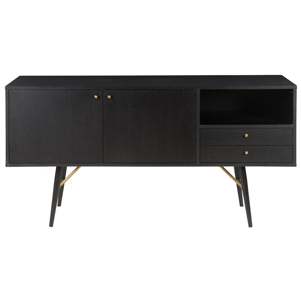 ZAGO Sideboard Verona  metal legs black oak 160cm