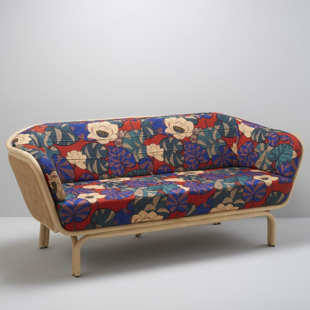 ORCHID EDITION Sofa Boa Rattan Idris Fabric