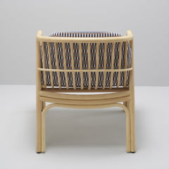 ORCHID EDITION Armchair Hublot Rattan Marquetry Blue