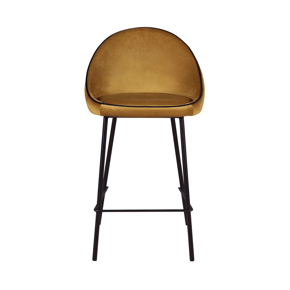 ZAGO Bar Stool Maya metal legs velvet 65cm