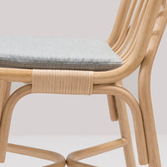 ORCHID EDITION Dining Chair Sillon Rattan Migliore Fabric Cushion Beige